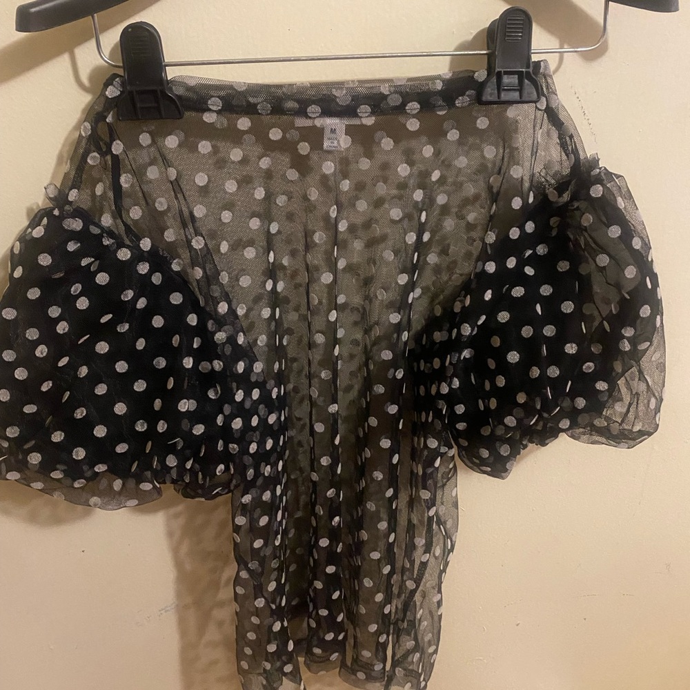 Black & White Polka Dot Silk Chiffon blouse